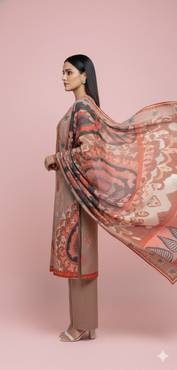 Desert Rose Printed 3 Piece Kurta Set