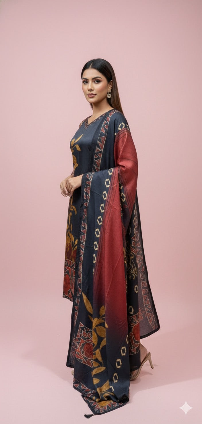 Midnight Heritage Printed 3 Piece Kurta Set