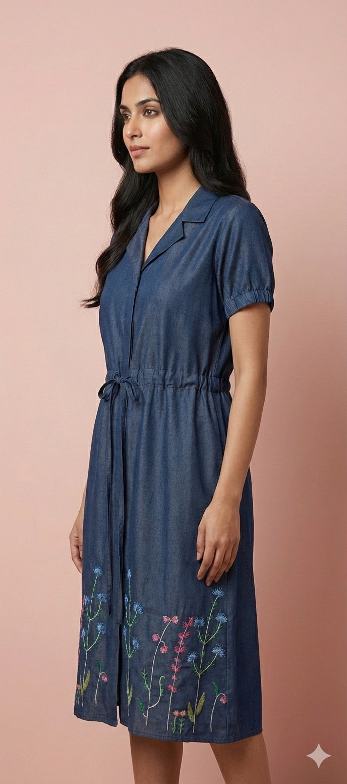 Indigo Bloom Indo-Western Dress